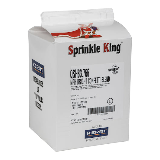 Sprinkle King Decorettes Bright Confetti Blend Non-Partially Hydrogenated, 4 x 5 lb Case - DOT product image 2