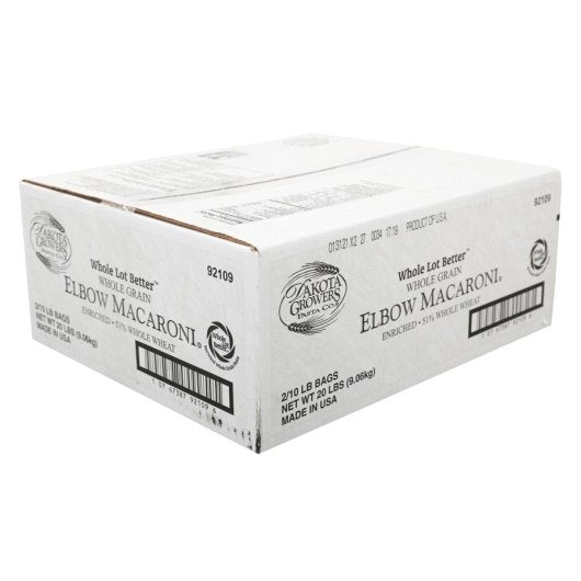 Dakota Growers Elbow Whole Grain Pasta Macaroni, 1 x 20 lb Case - DOT product image 3