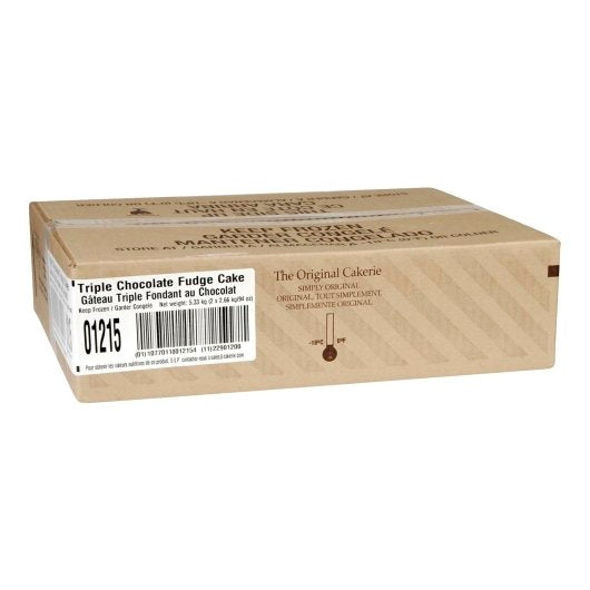 The Original Cakerie 12" x 16" Triple Chocolate Single Layer Fudge Cake, 2 x 94 oz Case - DOT product image 2