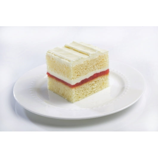 Inspired By Happines 12" x 8" Gluten-Free Dreamin' of Strawberries Two Layer Cake, 12-Cut, 2 x 64 oz Case - Bakery &