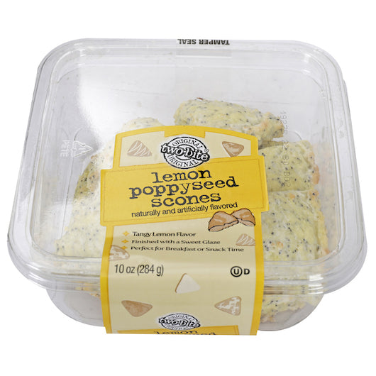 Two-Bite Lemon Poppyseed Scones, 24 x 10 oz Case - Bakery & Desserts