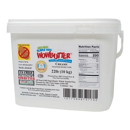 Wowbutter Gluten Free Peanut Free Creamy Spread, 1 x 22 lb Case - GS1 closed shipping case image