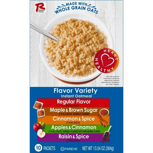 Ralston Foods Variety Pack- Regular, Maple Brown Sugar, Cinnamon Spice, Apple Cinnamon, & Raisin, 12 x 13.54 oz Case