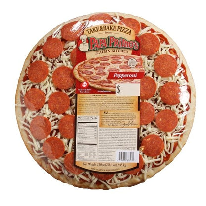 Papas Primos Large PEPPERONI PIZZA, 6 x 33 oz Case - DOT product image 6