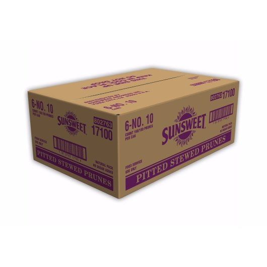 Sunsweet Grower Pitted Prunes in Water, 6 x 10 lb Case - Dried Fruit & Fruit Snacks