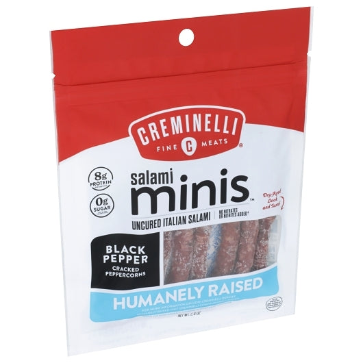 Creminelli Fine Meats Salami Minis Black Pepper Uncured Italian Salami, 12 x 1 each Case - DOT product image 5