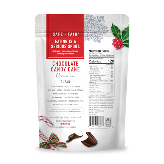 Safe + Fair Chocolate Candy Cane Granola, 6 x 12 oz Case - Candy & Confections