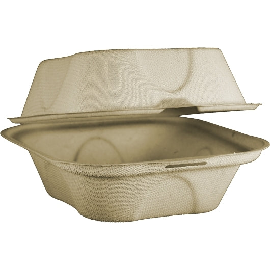 World Centric 6x6x3 Burger Box, 10 x 50 each Case - Plates Bowls