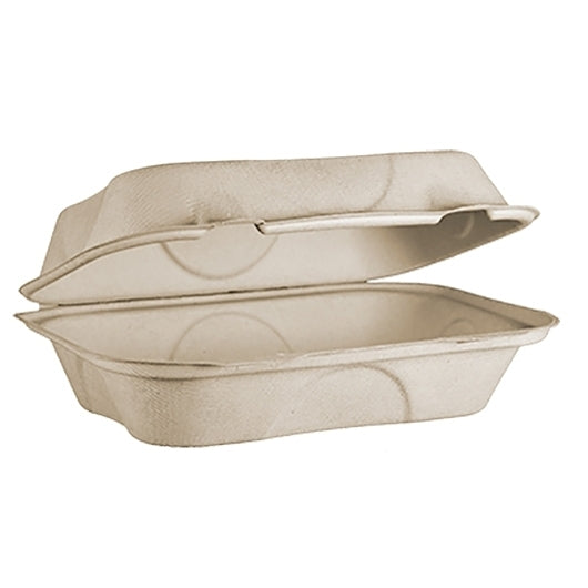 World Centric Hoagie Box - Unbleached Plant Fiber - Compostable, 10 x 50 each Case - Plates Bowls