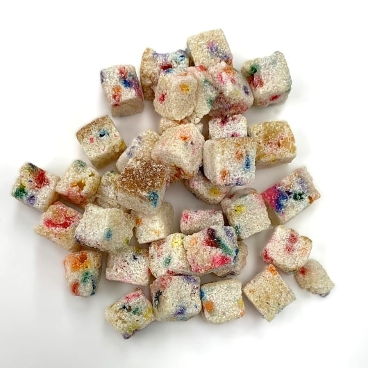 Rhino Foods 1/2 Inch Baked Birthday Cake Pieces, 1 x 20 lb Case - Bakery & Desserts