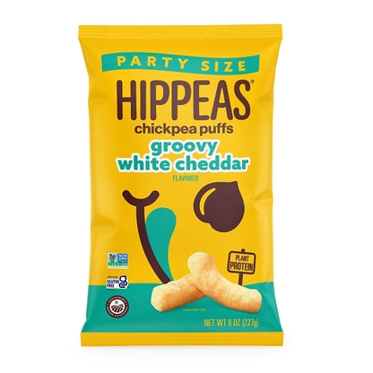 Hippeas Non-Gmo Chickpea Puffs -Groovy White Cheddar, 6 x 8 oz Case - DOT product image 2