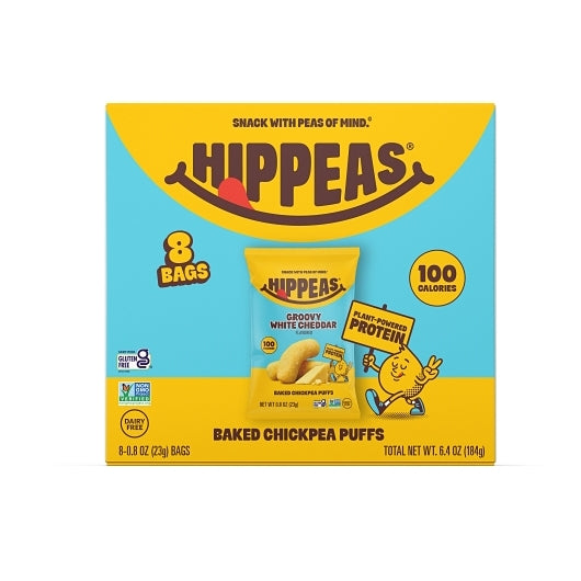 Hippeas Groovy White Cheddar Chickpea Puffs, 6 x 6.4 oz Case - Snacks - image 2