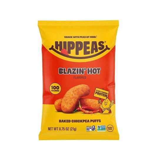 Hippeas Flavor Blast! Blazin' Hot Chickpea Puffs, 18 x 0.75 oz Case - Snacks