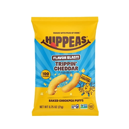 Hippeas Flavor Blast! White Cheddar Explosion Chickpea Puffs, 18 x 0.75 oz Case - Snacks
