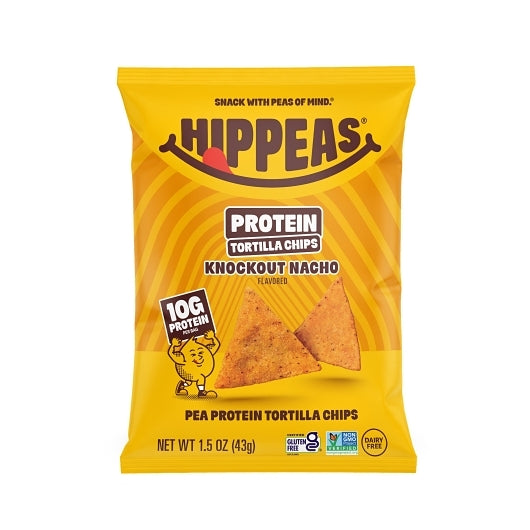 Hippeas Non-gmo Knockout Nacho Protein Tortilla Chips, 8 x 1.5 oz Case - Snacks - image 2