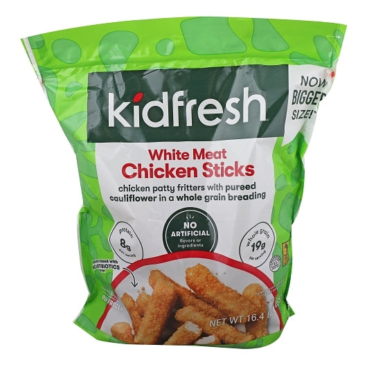 Kidfresh White Meat Chicken Sticks, 6 x 16.4 oz Case - Spreads