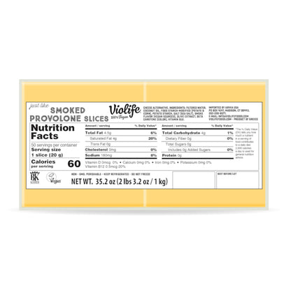Violife Vegan Just Like Smoked Provolone Slices, 5 x 2.2 lb Case - Cheese & Dairy