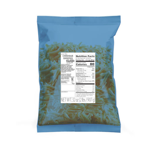 Violife Vegan Just Like Cheddar Shreds, 5 x 2 lb Case - Cheese & Dairy