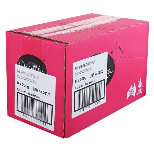 Darrell Lea Fabulicious Raspberry Sour Stix, 8 x 7 oz Case - DOT product image 3