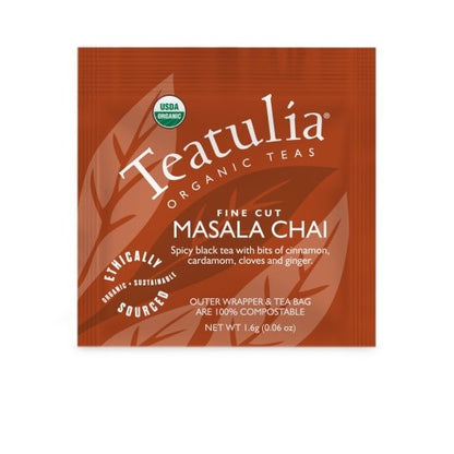 Teatulia Organic Masala Chai Standard Tea Bags, 50 x 1 each Case - DOT product image 5