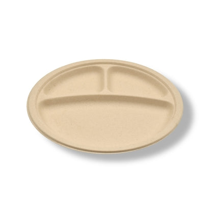 Tellus 3-Compartment Round Plate, 10 Inch, 500 Plates, 4 x 125 each Case - Plates Bowls - image 2
