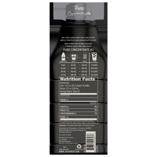 Java House COLD BREW COLOMBIAN BLACK 4 TO 1 CONCENTRATE, 6 x 32 oz Case - DOT product image 2