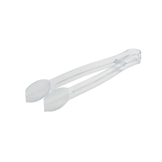 Fineline Settings Clear Polystyrene Serving Tongs 9", 1 x 48 x 48 ct Case - Plates Bowls