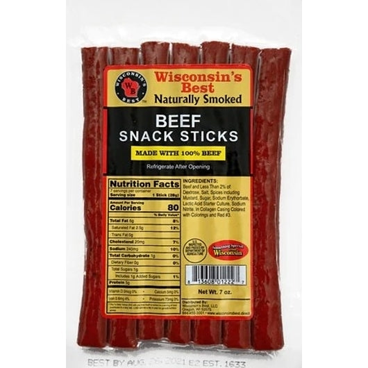 Wisconsin's Best Wisconsin's Original Best Beef Snack Sticks, 12 x 7 oz Case - Meat Snacks - image 2