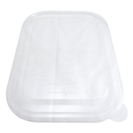 World Centric 10 Inch X 7.5 Inch Compostable Ingeo Tray Lid, 8 x 50 each Case - Food Containers & Lids