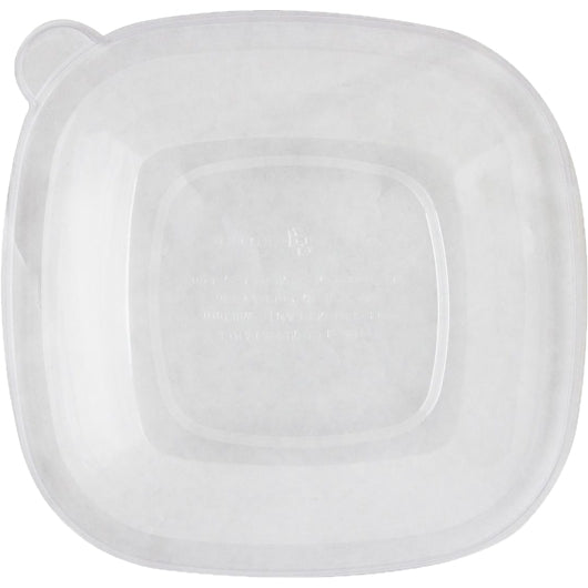 World Centric Ingeo Compostable Square Bowl Lid, 4 x 50 each Case - Food Containers & Lids