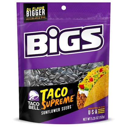 Bigs Taco Bell Taco Supreme Shelled Sunflower Seeds, 12 x 5.35 oz Case - DOT product image 2