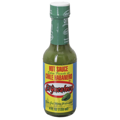 El Yucateco Green Chile Habanero Hot Sauce Bottle, 12 x 4 fl oz Case - Condiments & Sauces