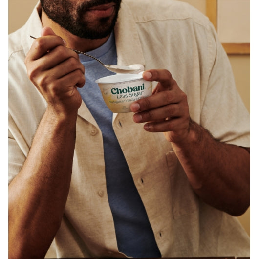 Chobani Less Sugar Vanilla & Cinnamon Greek Yogurt, 12 x 5.3 oz Case - DOT product image 4