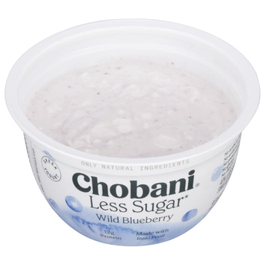 Chobani Less Sugar Wild Blueberry Greek Yogurt, 12 x 5.3 oz Case - DOT product image 3