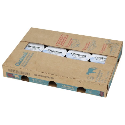 Chobani Less Sugar Wild Blueberry Greek Yogurt, 12 x 5.3 oz Case - DOT product image 6