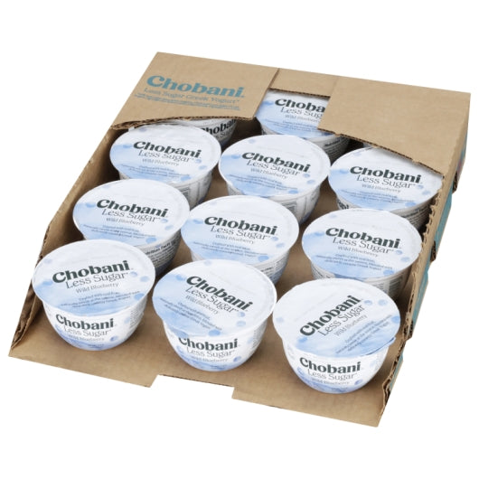 Chobani Less Sugar Wild Blueberry Greek Yogurt, 12 x 5.3 oz Case - DOT product image 5