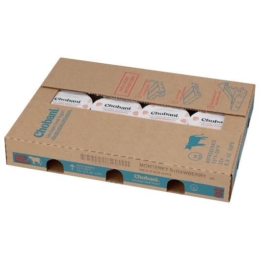 Chobani Less Sugar Monterrey Strawberry Greek Yogurt, 12 x 5.3 oz Case - DOT product image 6