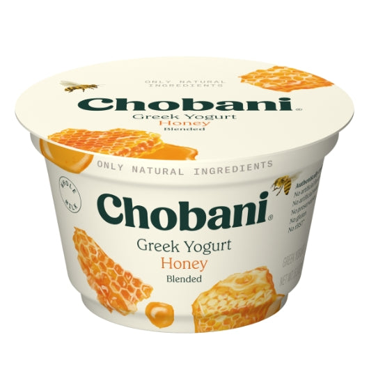 Chobani Honey & Cream Blended Greek Yogurt, 12 x 5.3 oz Case - DOT product image 2