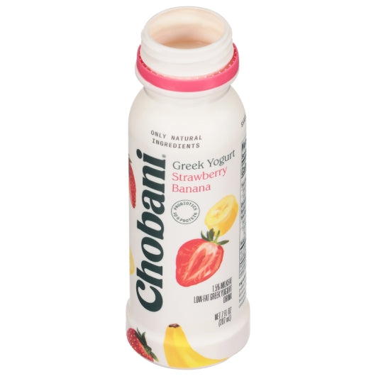 Chobani Strawberry Banana Drinkable Greek Yogurt, 8 x 7 fl oz Case - Cheese & Dairy