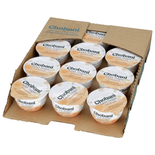 Chobani Clingstone Peach Less Sugar Greek Yogurt, 12 x 5.3 oz Case - DOT product image 5