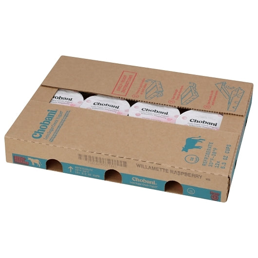 Chobani Less Sugar Williamette Raspberry Greek Yogurt, 12 x 5.3 oz Case - DOT product image 6