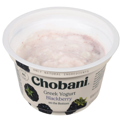 Chobani Non Fat Blackberry Greek Yogurt, 12 x 5.3 oz Case - Cheese & Dairy