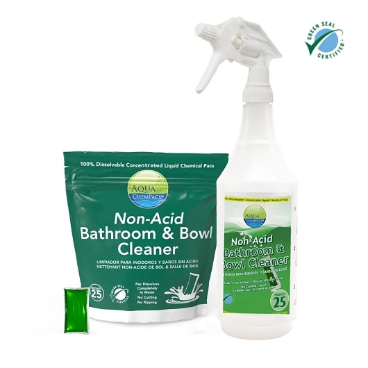 Aqua ChemPacs Non-Acid Bathroom And Bowl Cleaner, 1 x 1 each Case - Plates Bowls