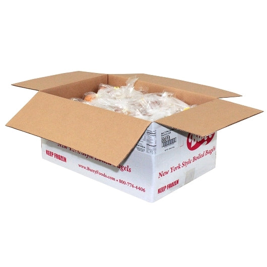 Burry Sliced Thaw & Serve 51% Whole Grain Wheat Bagel, 90 x 2.3 oz Case - Breads, Rolls & Buns