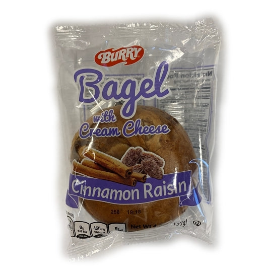 Burry Individually Wrapped & Sliced Thaw & Serve Cinnamon Raisin Bagel With Cream Cheese Packet, 24 x 4.6 oz Case - DOT product image 5