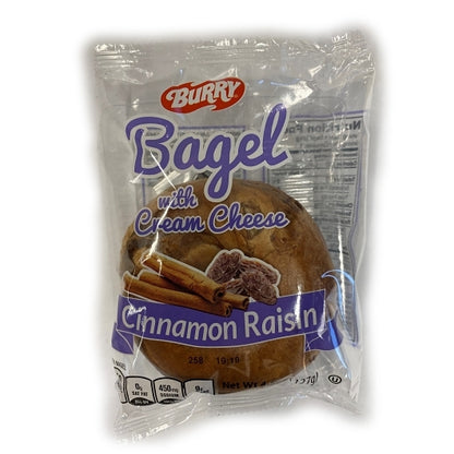 Burry Individually Wrapped & Sliced Thaw & Serve Cinnamon Raisin Bagel With Cream Cheese Packet, 24 x 4.6 oz Case - DOT product image 5