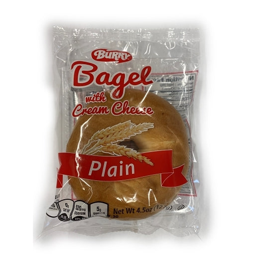 Burry Individually Wrapped Sliced Thaw & Serve Plain Bagel With Cream Cheese Packet, 24 x 4.6 oz Case - DOT product image 5