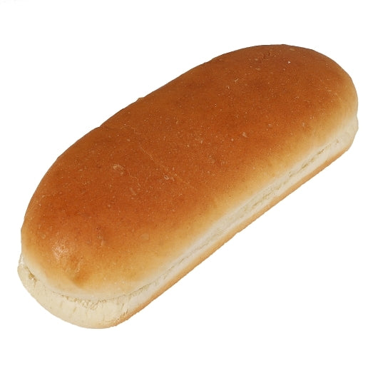 Burry 6 Inch Sliced White Hot dog bun, 144 x 1.8 oz Case - Frozen Meat & Seafood