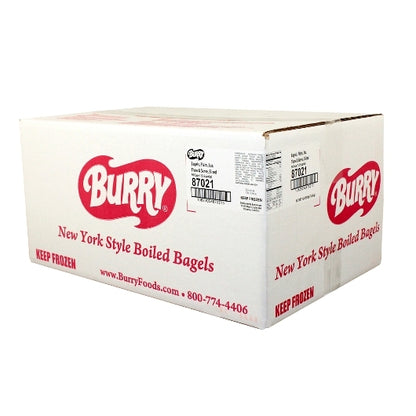 Burry Sliced Thaw & Serve Plain Bagel, 90 x 3 oz Case - GS1 closed shipping case image