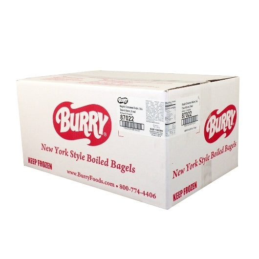 Burry Sliced Thaw & Serve Cinnamon Raisin Bagel, 90 x 3 oz Case - GS1 closed shipping case image